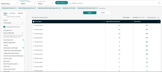 author name search screenshot